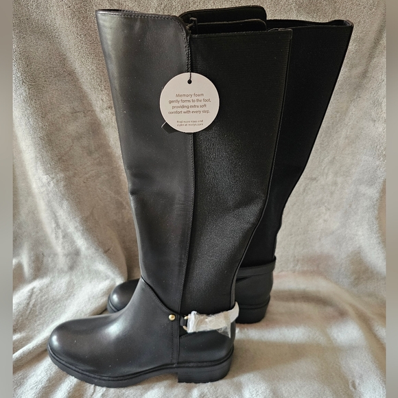 Giani Bernini Barbibee Women's Black Leather Moto Riding Boots Size 5.5 NWOB - Picture 5 of 7